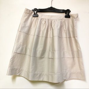 J Crew Frost Gray Tiered Cotton A line Skirt Sz 8